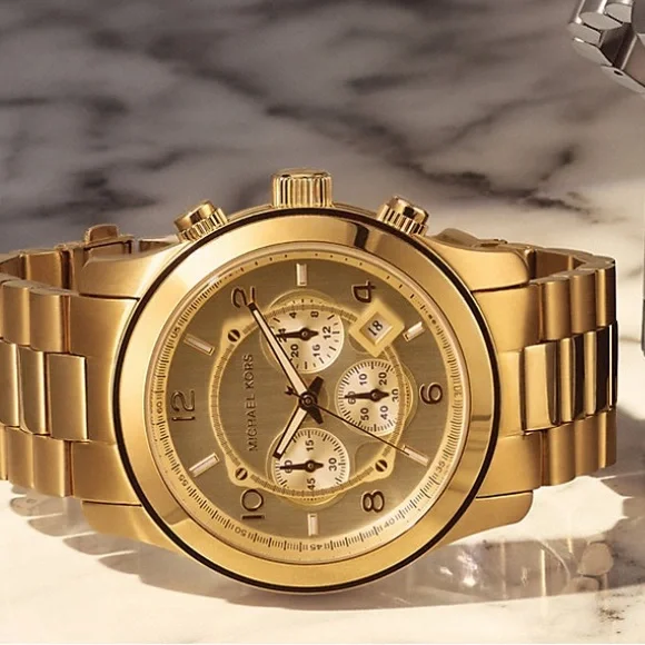 Oversized Runway Gold-Tone Watch Accessories | Michael Kors Oversized Runway Goldtone Watch  main image 3